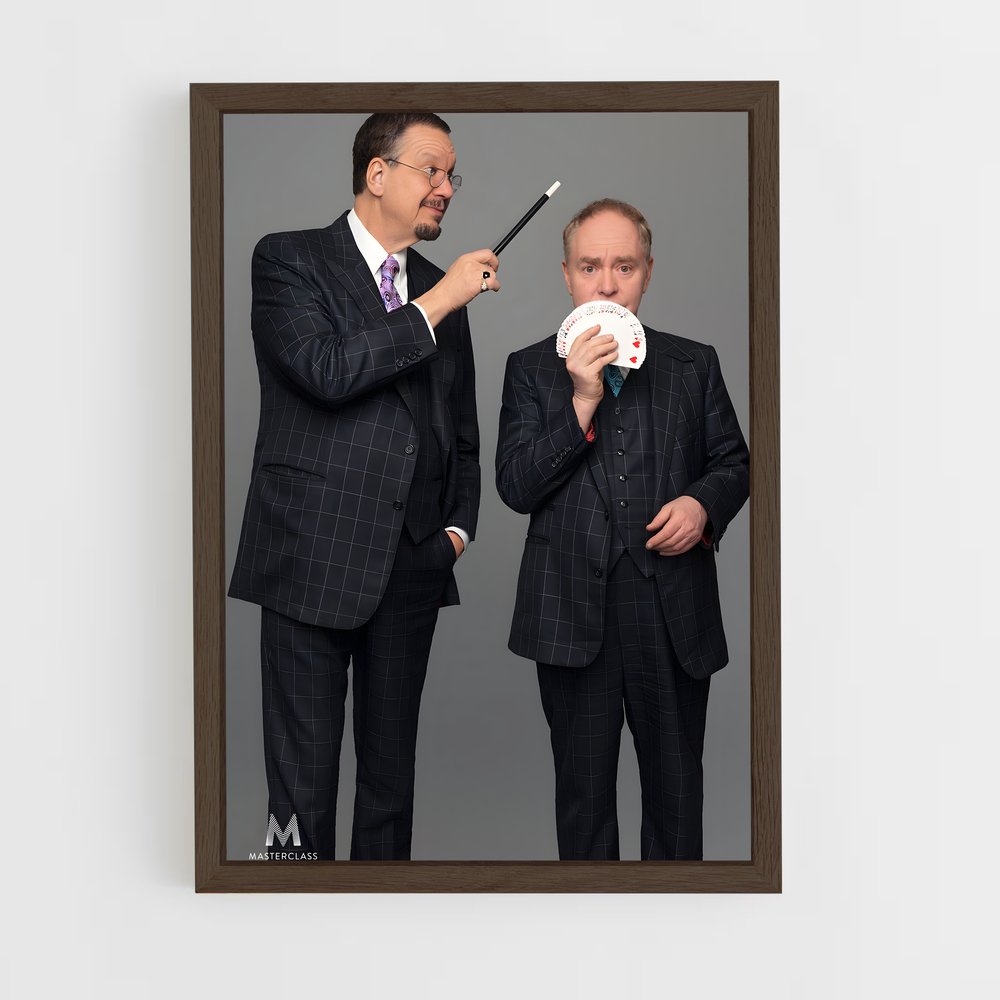 ap-penn and teller-1 cadre Bois foncé