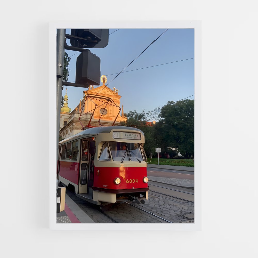 ap-prague tram-5 cadre Blanc