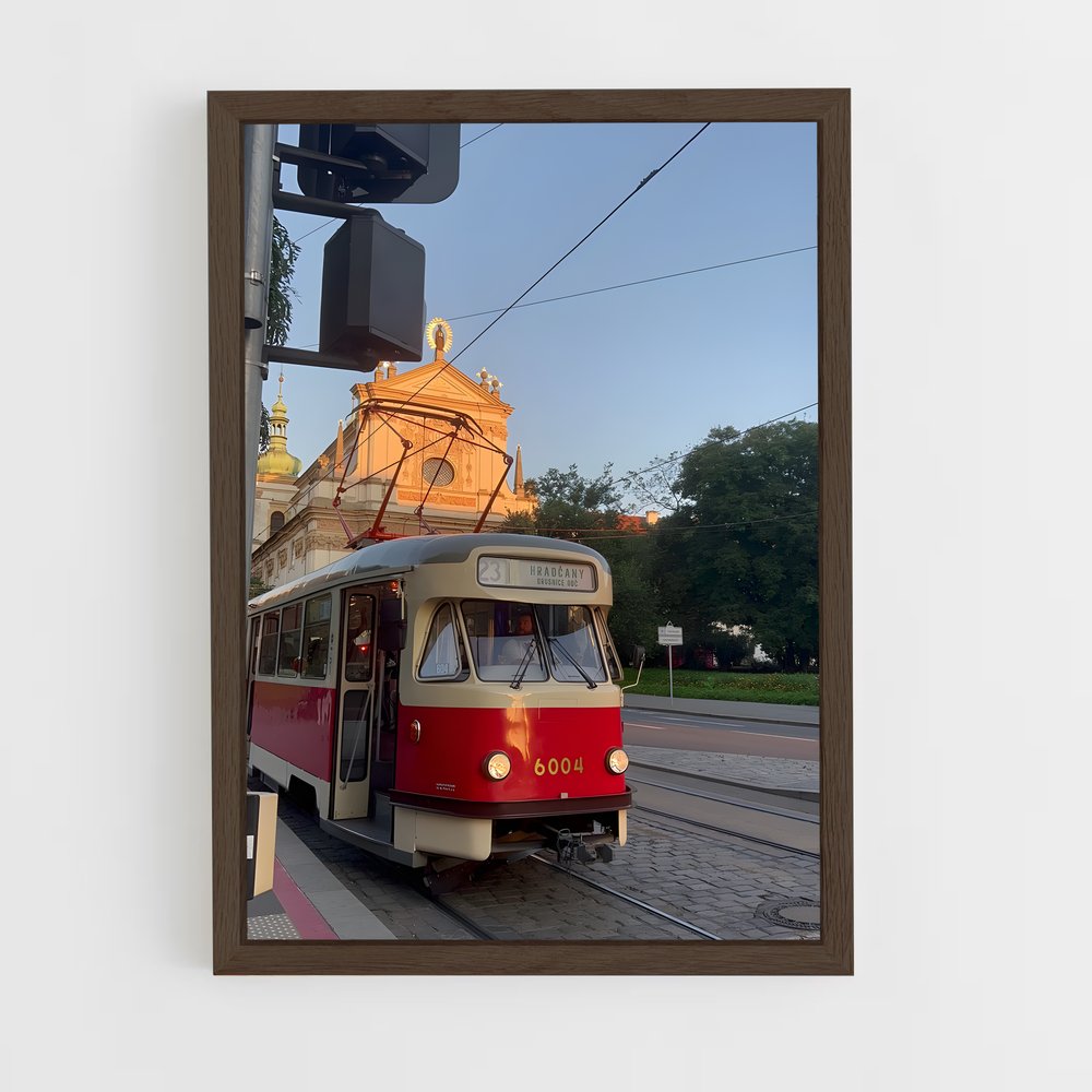 ap-prague tram-5 cadre Bois foncé