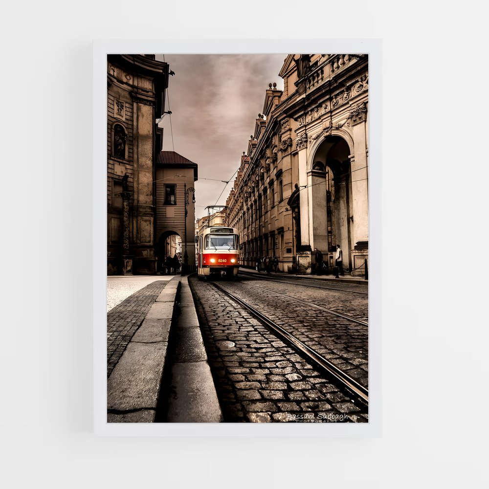 ap-prague tram-6 cadre Blanc