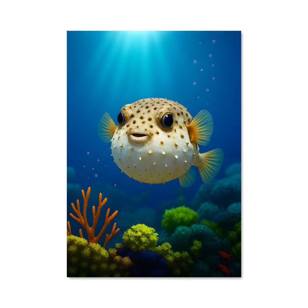 Poster Poisson Ballon Curieux