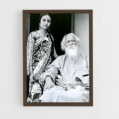 ap-rabindranath tagore-4 cadre Bois foncé