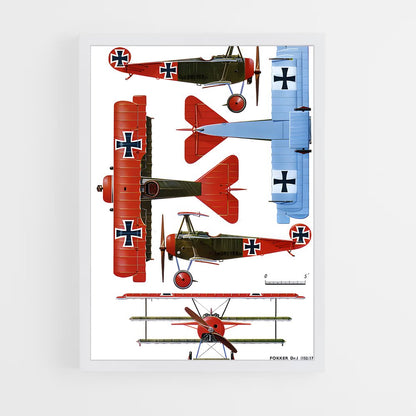 ap-red baron fokker dr.i-1 cadre Blanc