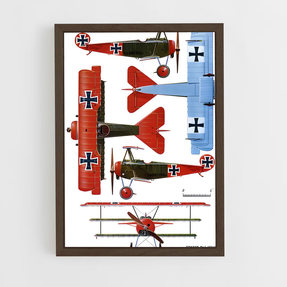 ap-red baron fokker dr.i-1 cadre Bois foncé