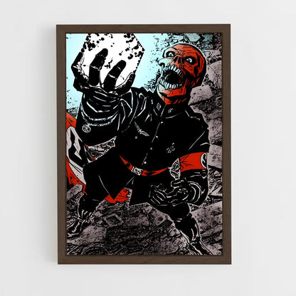ap-red skull-6 cadre Bois foncé