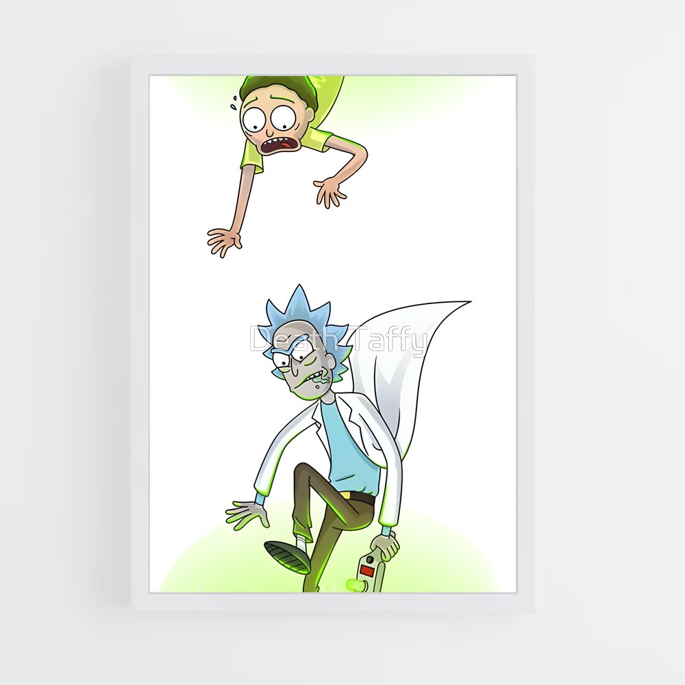 ap-rick and morty-8 cadre Blanc
