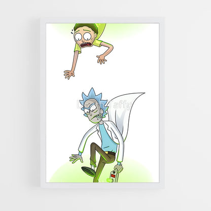 ap-rick and morty-8 cadre Blanc