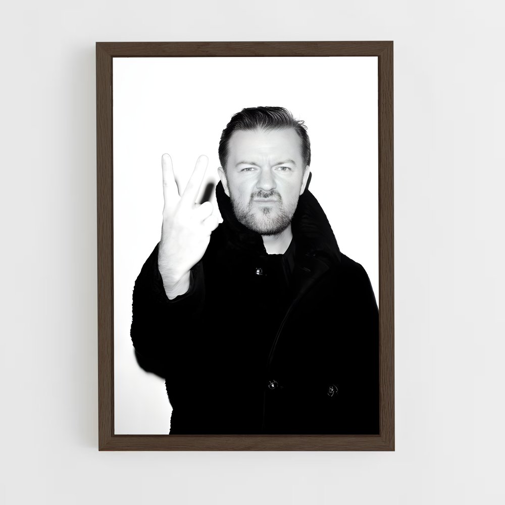 ap-ricky gervais-4 cadre Bois foncé