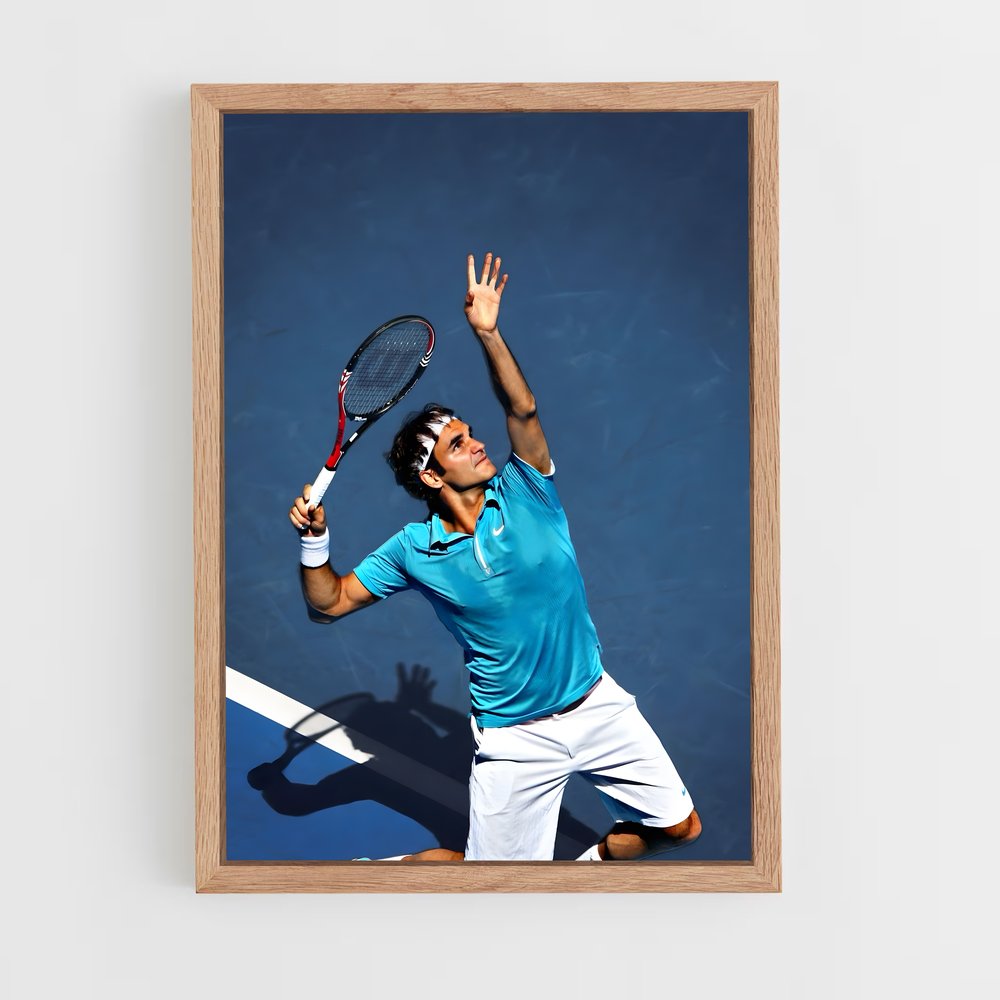 ap-roger federer-10 cadre Bois clair