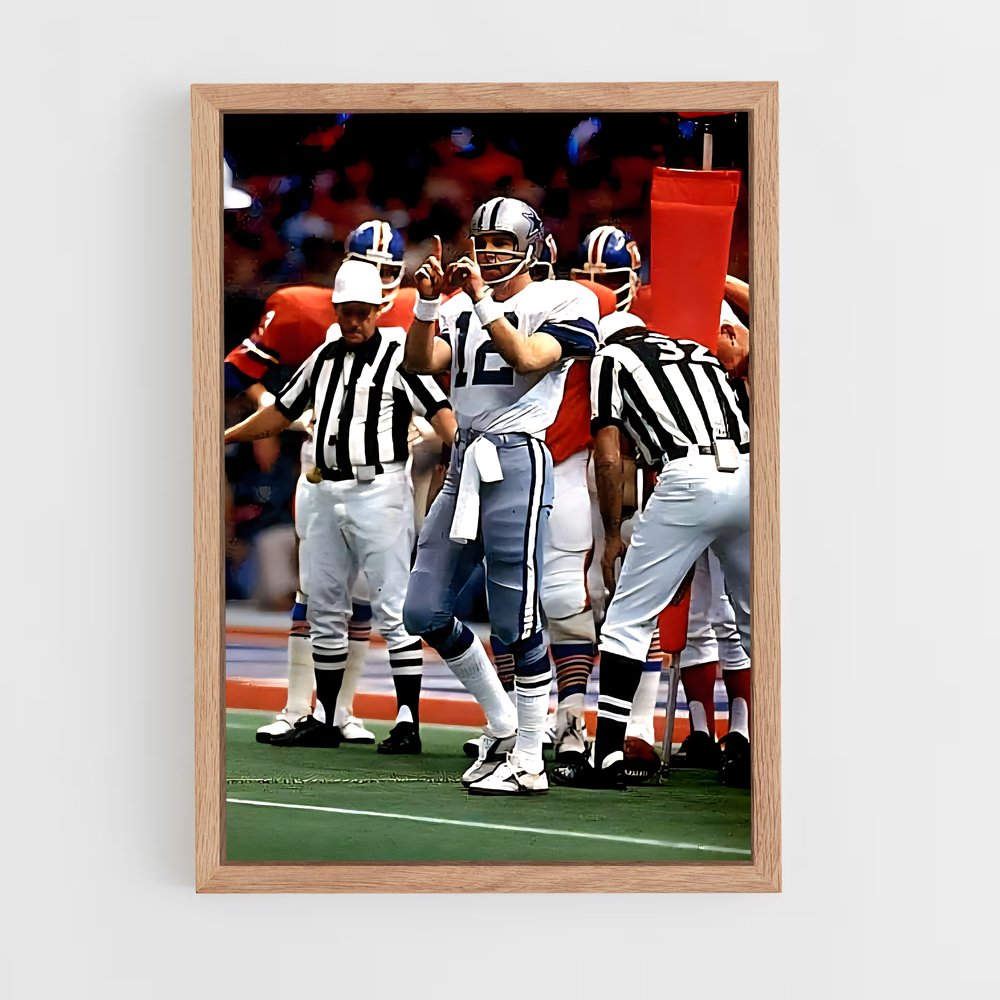 ap-roger staubach-4 cadre Bois clair