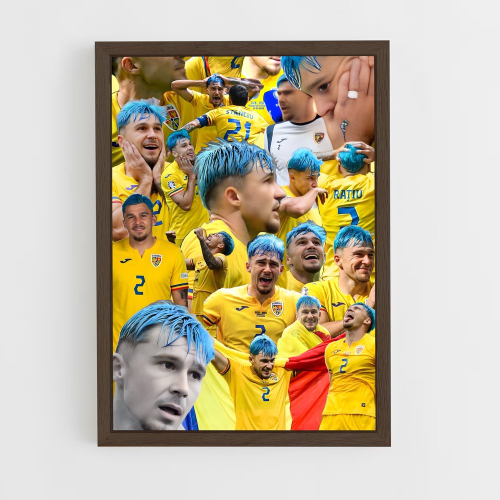 ap-romania national football team-5 cadre Bois foncé