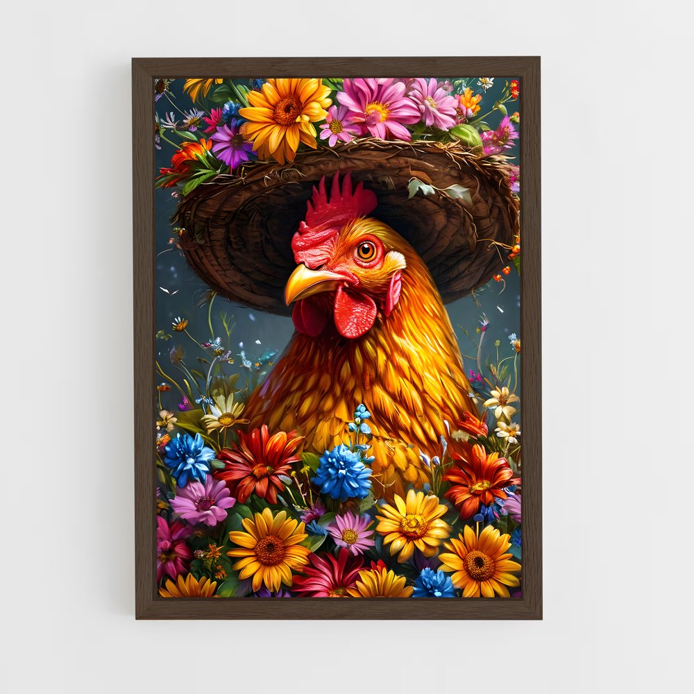 ap-rooster-4 cadre Bois foncé