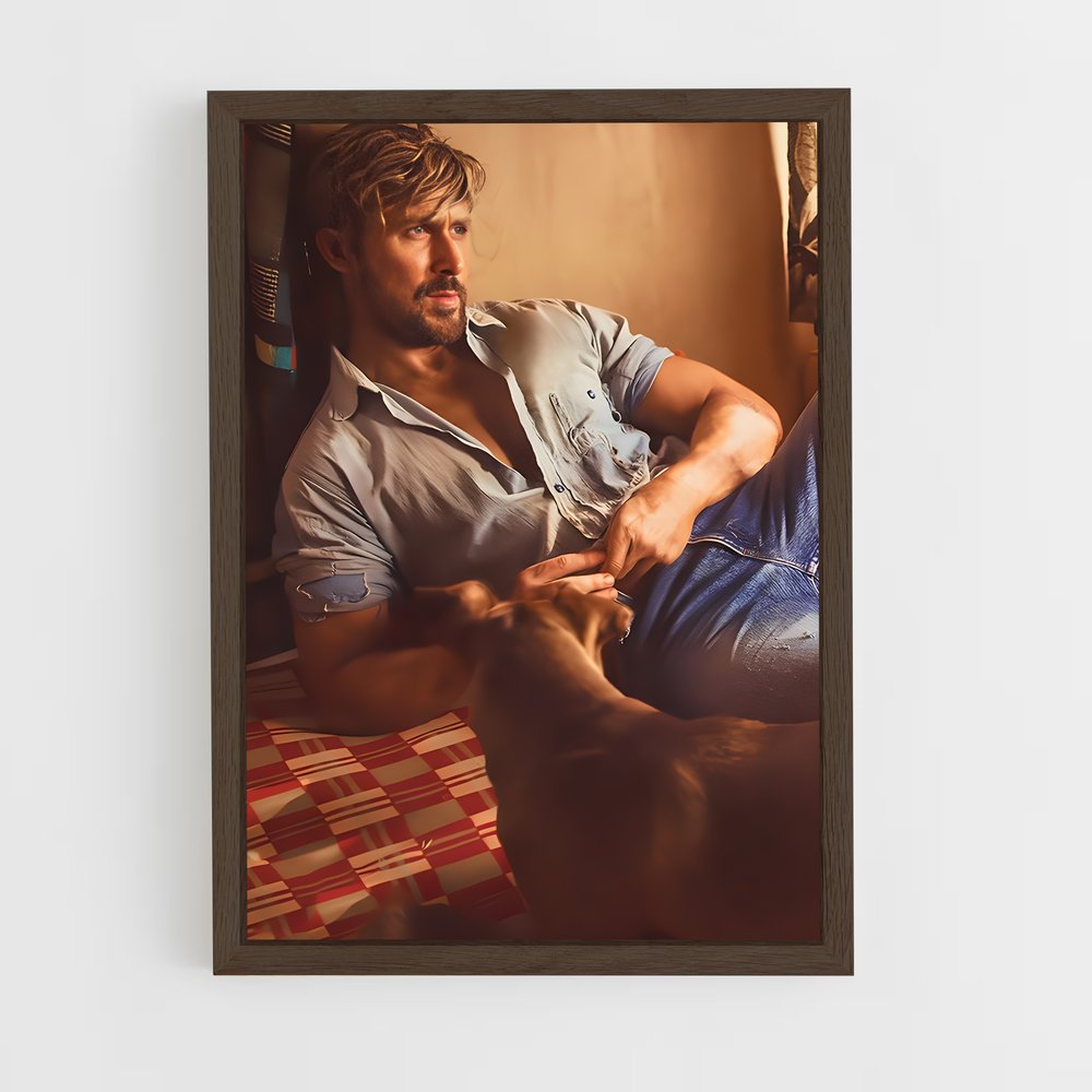 ap-ryan gosling-1 cadre Bois foncé