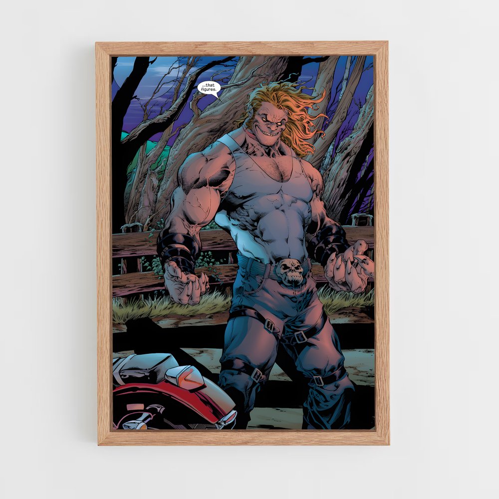 ap-sabretooth x-men-4 cadre Bois clair