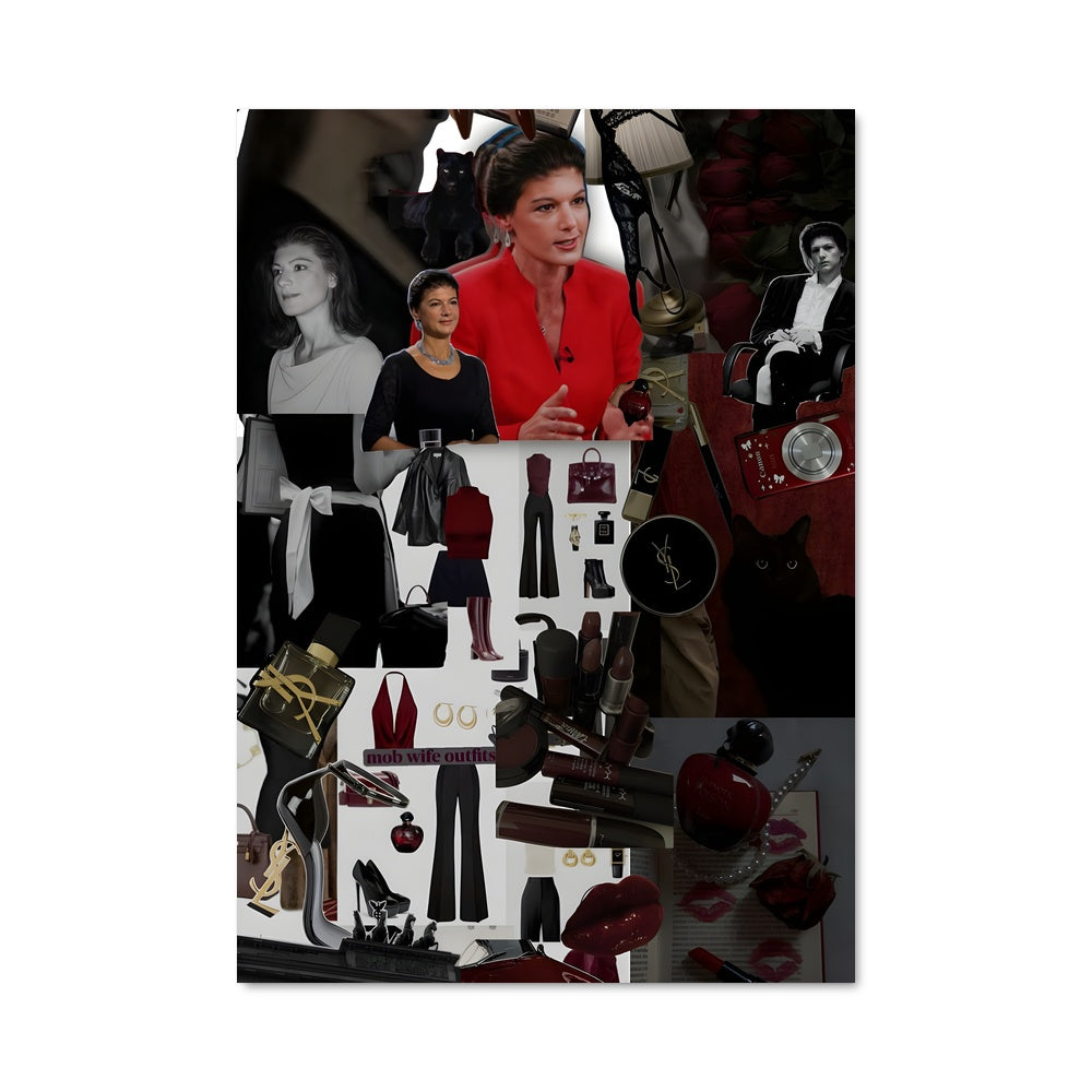 Poster Femme en Rouge et Noir