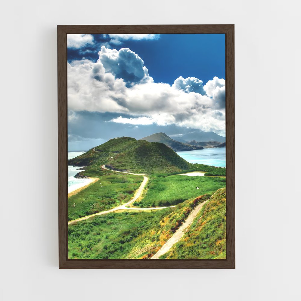 ap-saint kitts and nevis-1 cadre Bois foncé