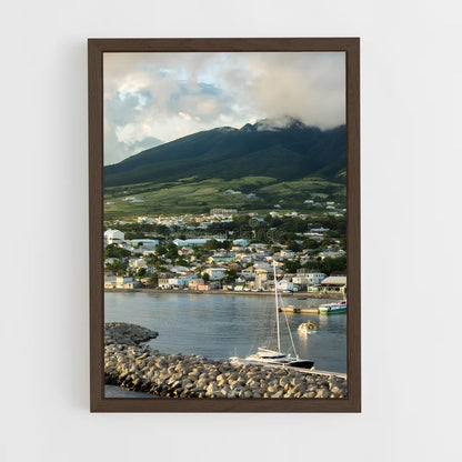 ap-saint kitts and nevis-10 cadre Bois foncé