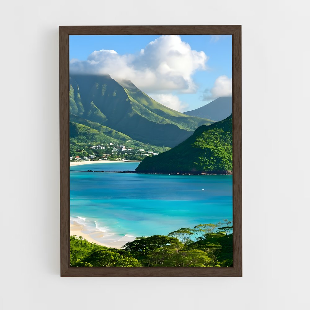 ap-saint kitts and nevis-11 cadre Bois foncé