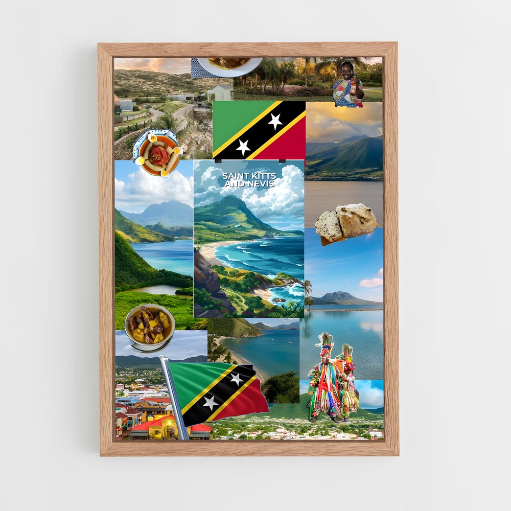 ap-saint kitts and nevis-3 cadre Bois clair