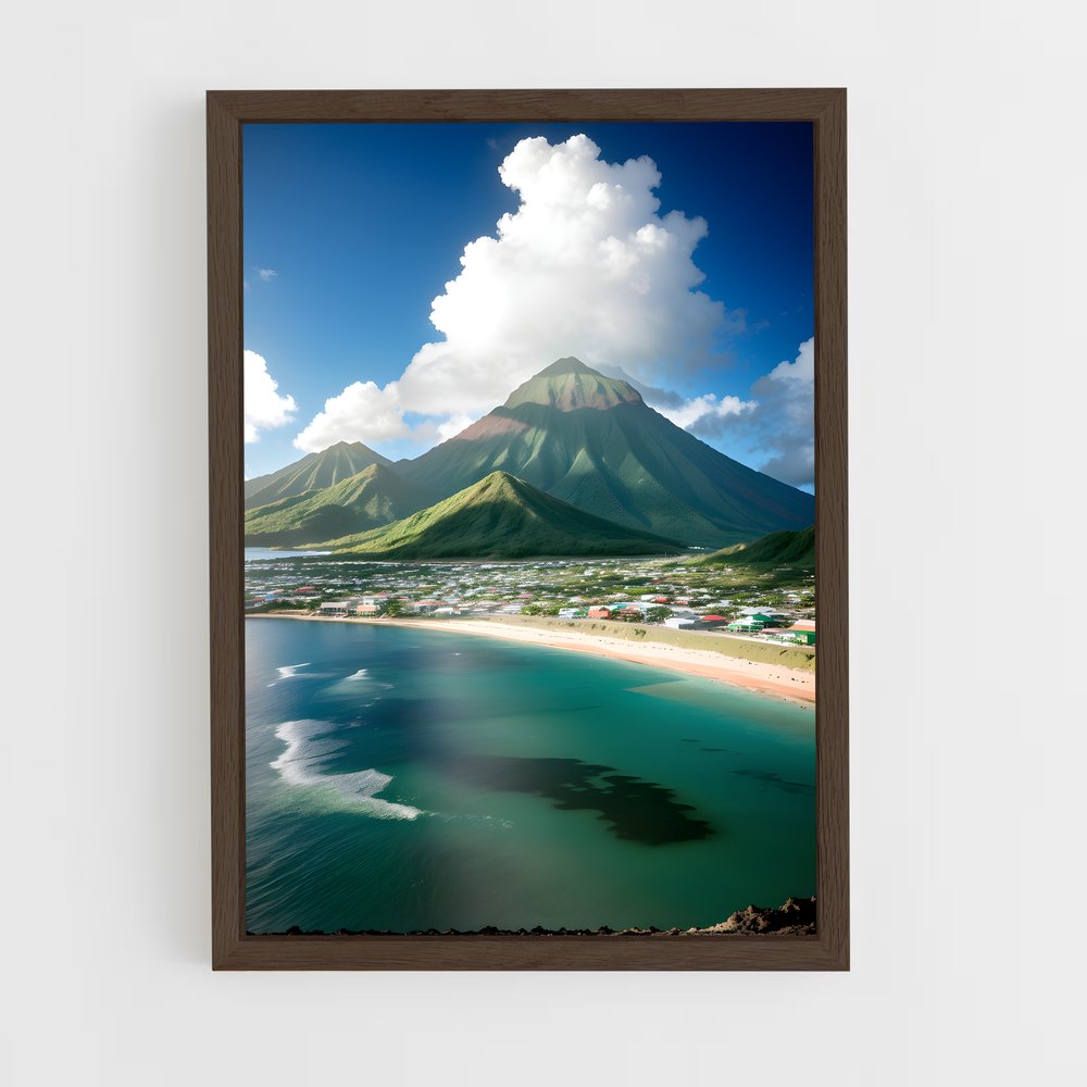ap-saint kitts and nevis-7 cadre Bois foncé