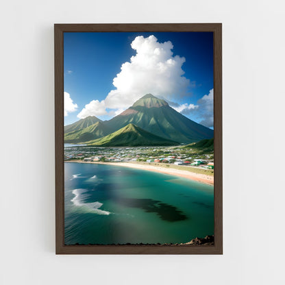 ap-saint kitts and nevis-7 cadre Bois foncé