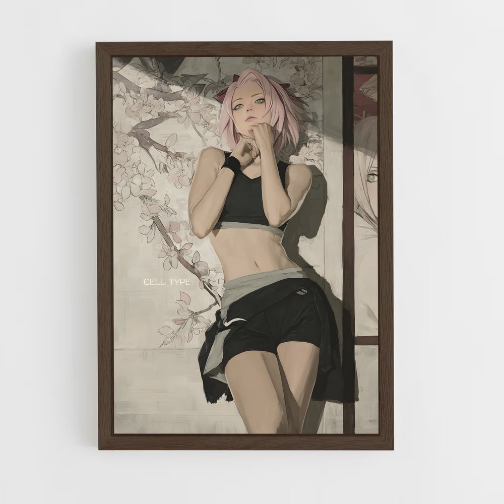 ap-sakura haruno-5 cadre Bois foncé