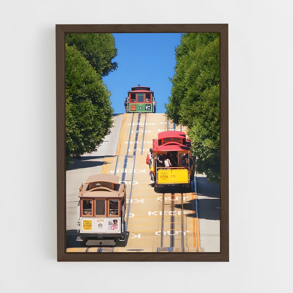 ap-san francisco cable car-2 cadre Bois foncé