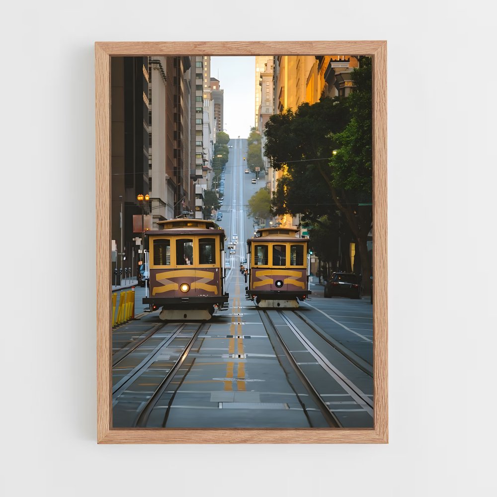 ap-san francisco cable car-4 cadre Bois clair