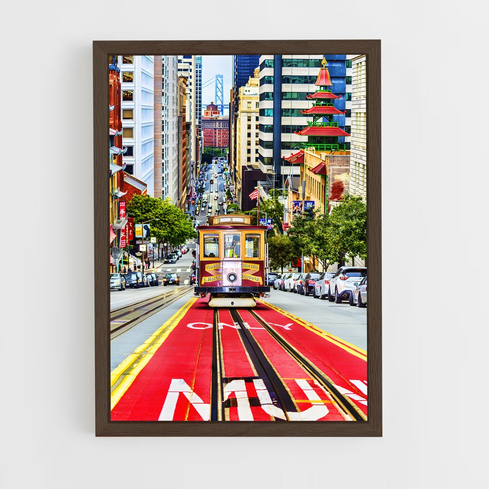 ap-san francisco cable car-6 cadre Bois foncé