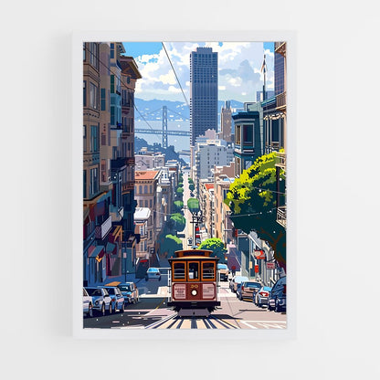 ap-san francisco cable car-7 cadre Blanc
