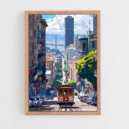 ap-san francisco cable car-7 cadre Bois clair