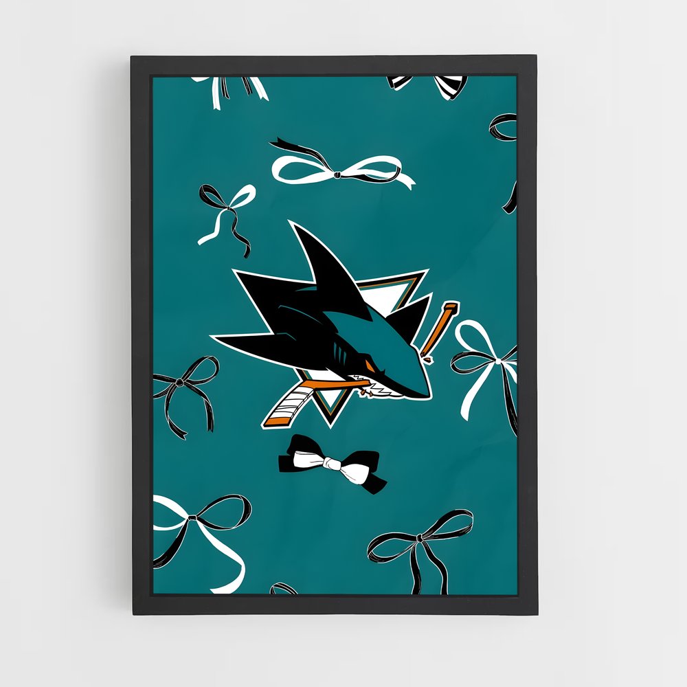 ap-san jose sharks-4 cadre Noir