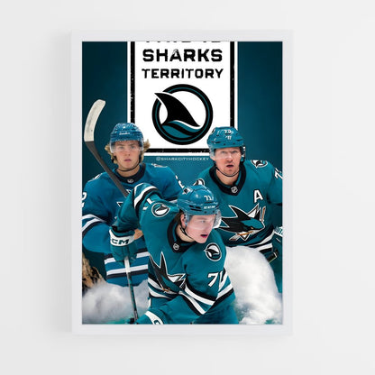 ap-san jose sharks-5 cadre Blanc