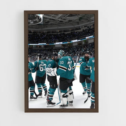 ap-san jose sharks-6 cadre Bois foncé