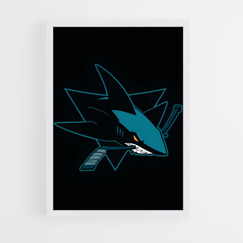 ap-san jose sharks-8 cadre Blanc