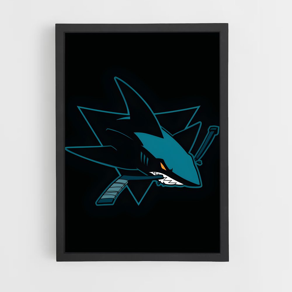 ap-san jose sharks-8 cadre Noir