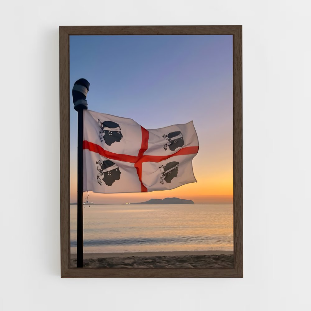 ap-sardinia flag-1 cadre Bois foncé