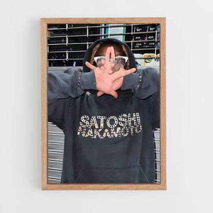 ap-satoshi nakamoto-1 cadre Bois clair
