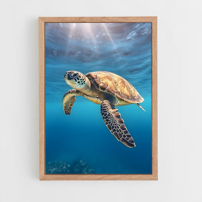 ap-sea turtle-1 cadre Bois clair