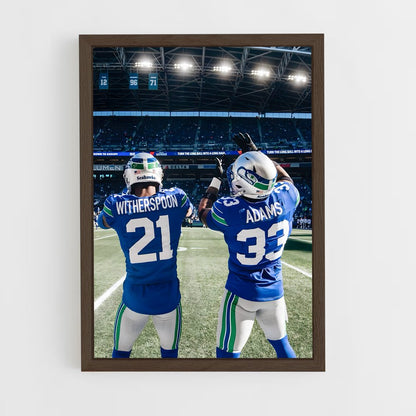 ap-seattle seahawks-4 cadre Bois foncé