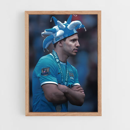 ap-sergio aguero-12 cadre Bois clair