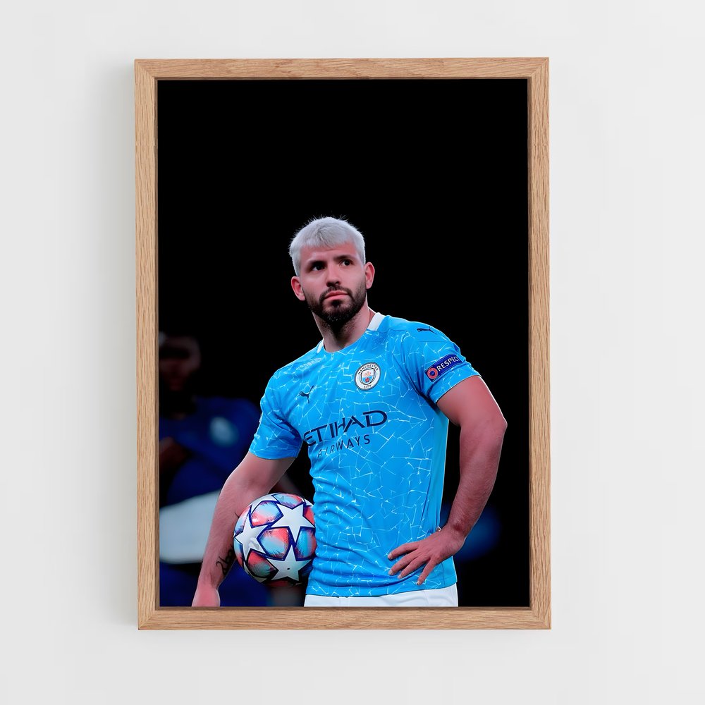 ap-sergio aguero-5 cadre Bois clair