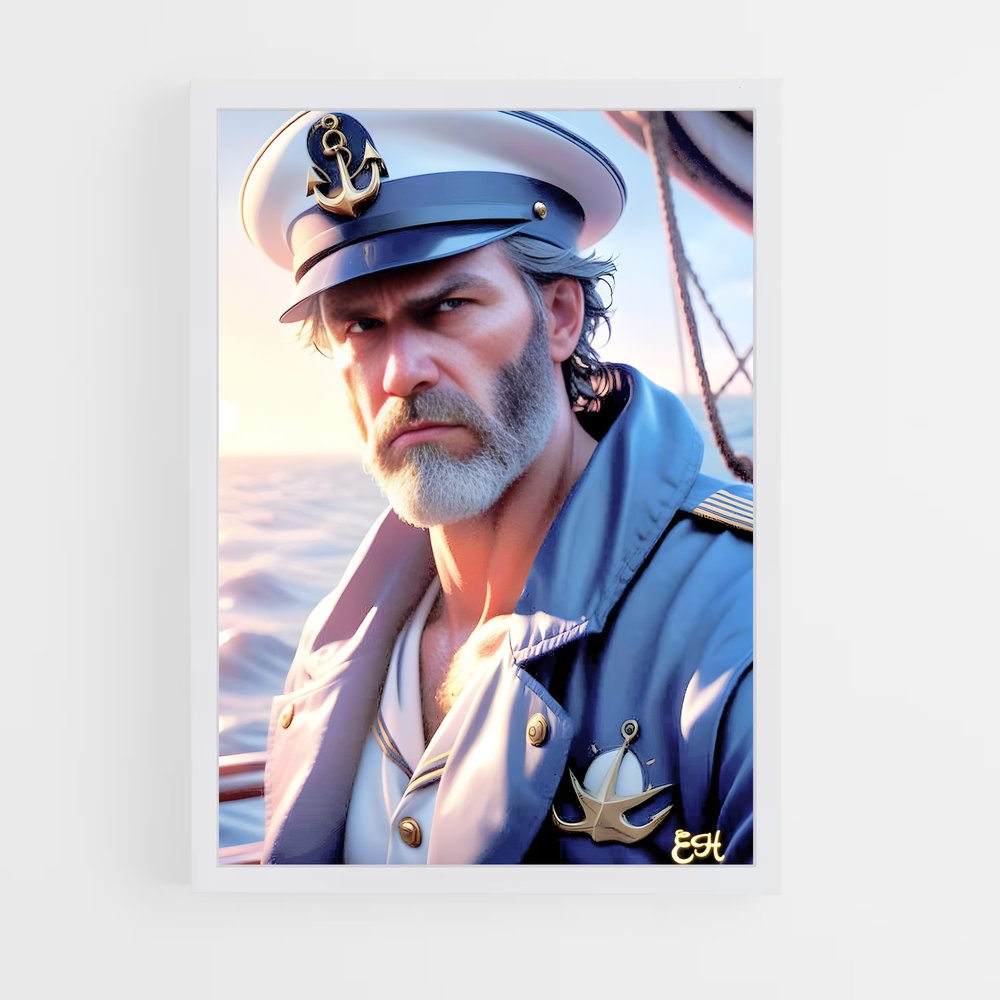 ap-ship captain-8 cadre Blanc