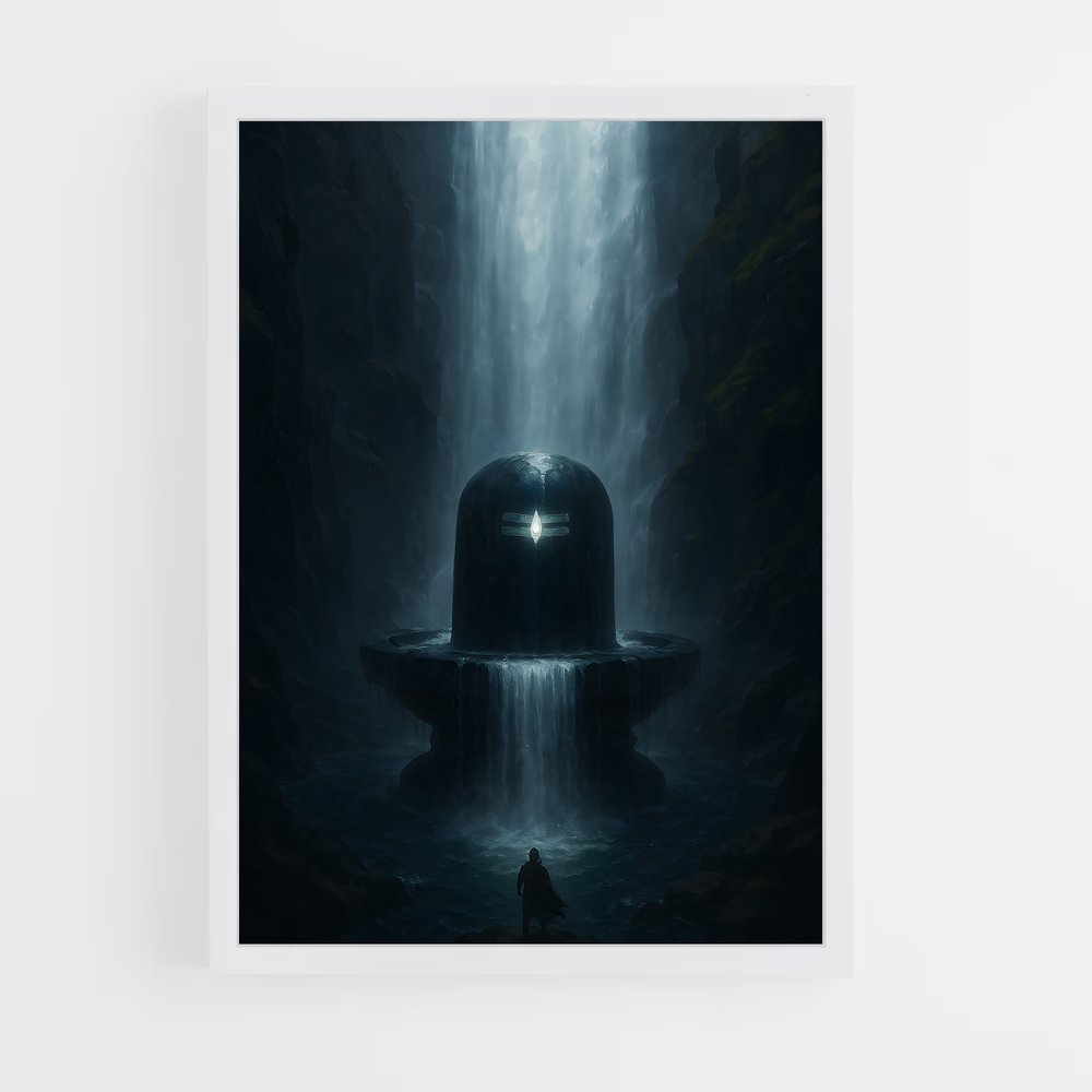 ap-shiva lingam-2 cadre Blanc