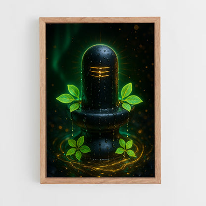 ap-shiva lingam-3 cadre Bois clair