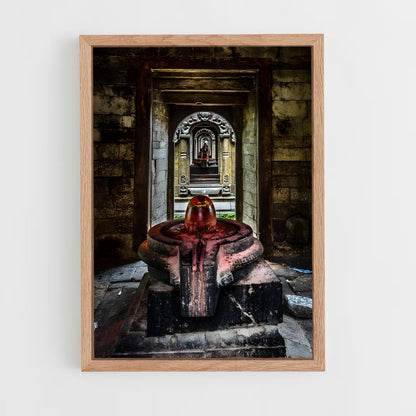 ap-shiva lingam-5 cadre Bois clair