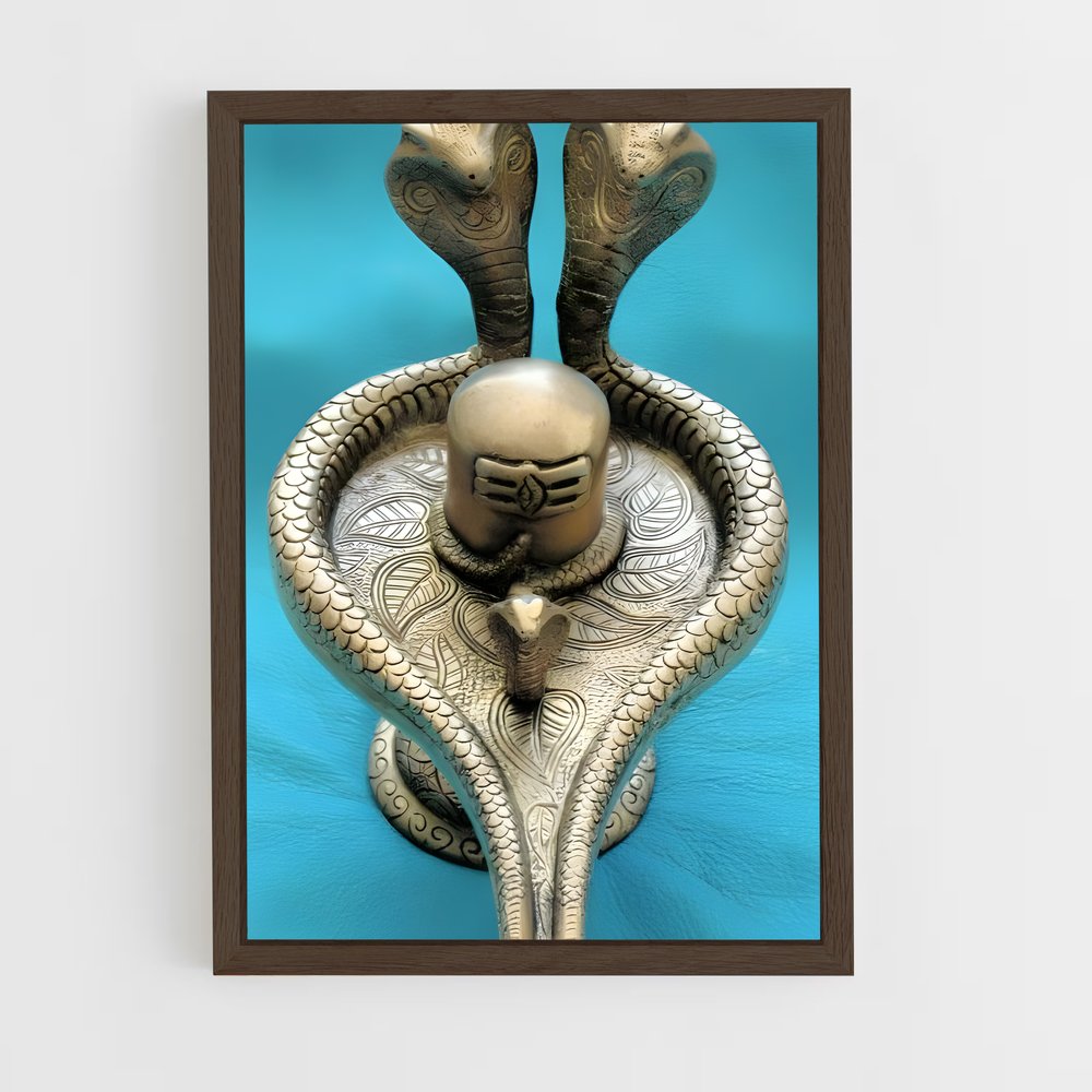 ap-shiva lingam-8 cadre Bois foncé
