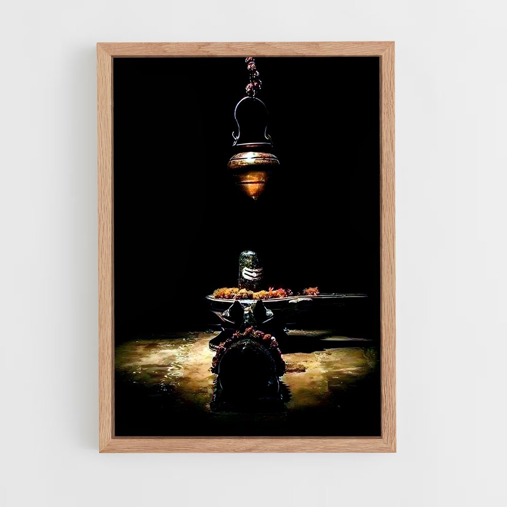 ap-shiva lingam-9 cadre Bois clair