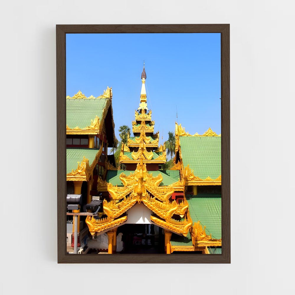 ap-shwedagon pagoda-1 cadre Bois foncé