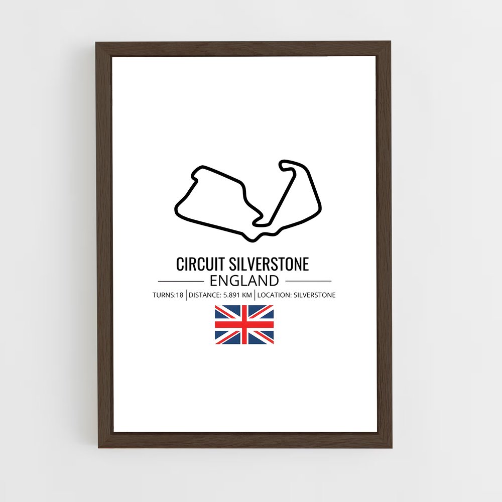 ap-silverstone circuit uk-2 cadre Bois foncé